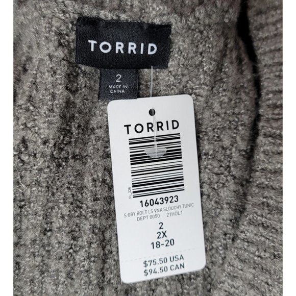 NWT Torrid 2 Lightning Bolt Chunky Pullover Tunic Sweater 2X 18 20 - Picture 7 of 9